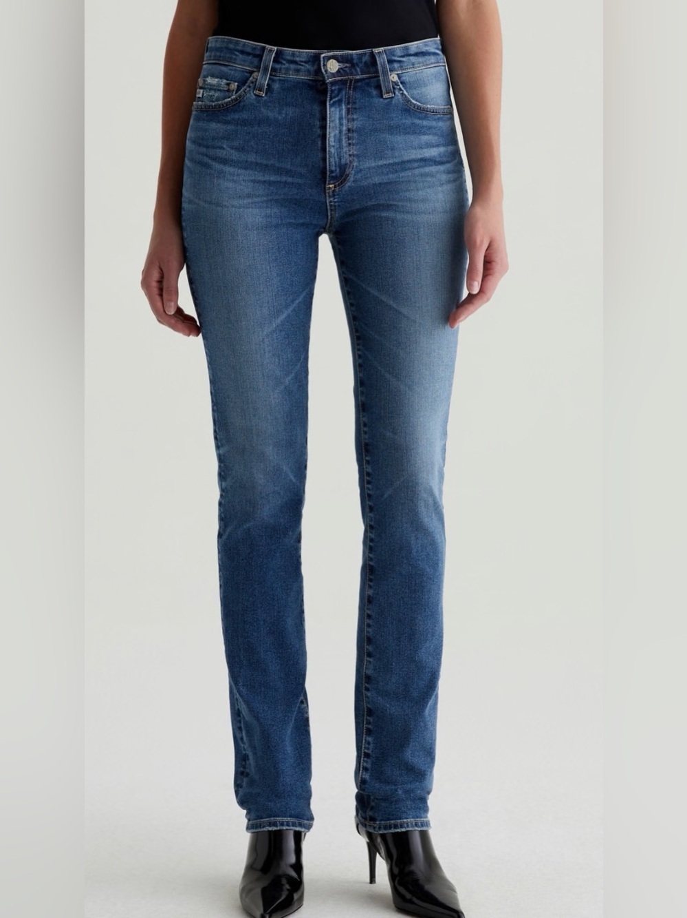 AG Adriano Goldschmied Mari Mid Rise Slim Straight Jeans - Size 28